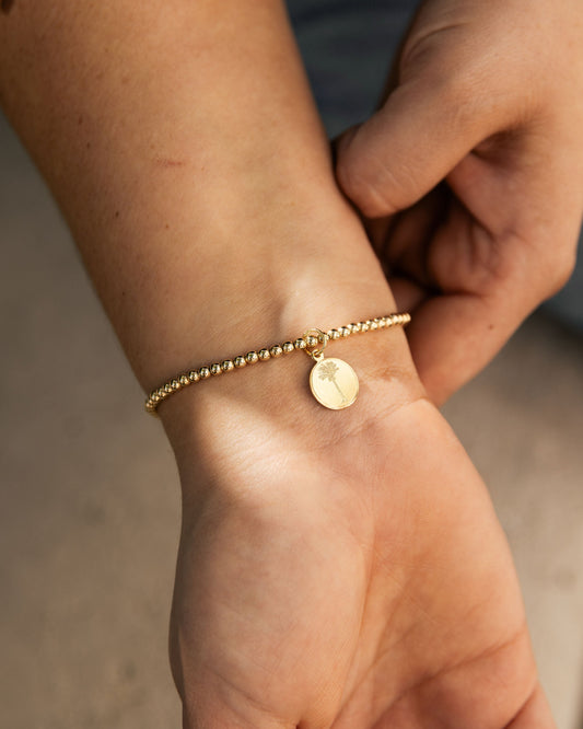 Palm Tree Charm Gold filled Bracelet