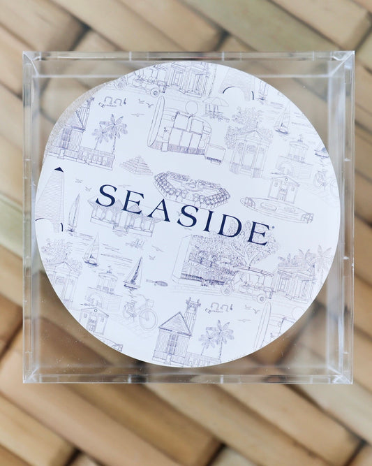 Seaside Florida Toile Coasters Tart by Taylor The Seaside Style