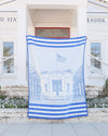 Blue and White Seaside Post Office ChappyWrap Blanket 