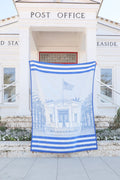 Blue and White Seaside Post Office ChappyWrap Blanket 