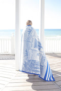 Blue and White Seaside Post Office ChappyWrap Blanket 