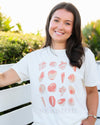 Seaside Shell Tee Peach Orange Shells 