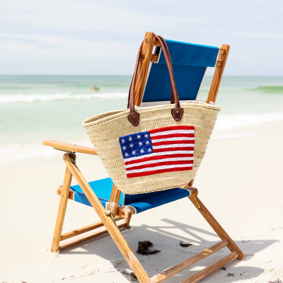 Straw Large American Flag Tote 30A Seaside Florida The Seaside Style