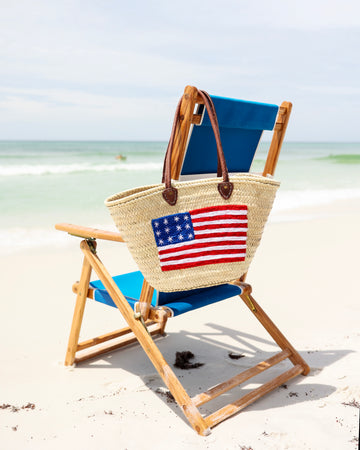 Straw Large American Flag Tote 30A Seaside Florida The Seaside Style