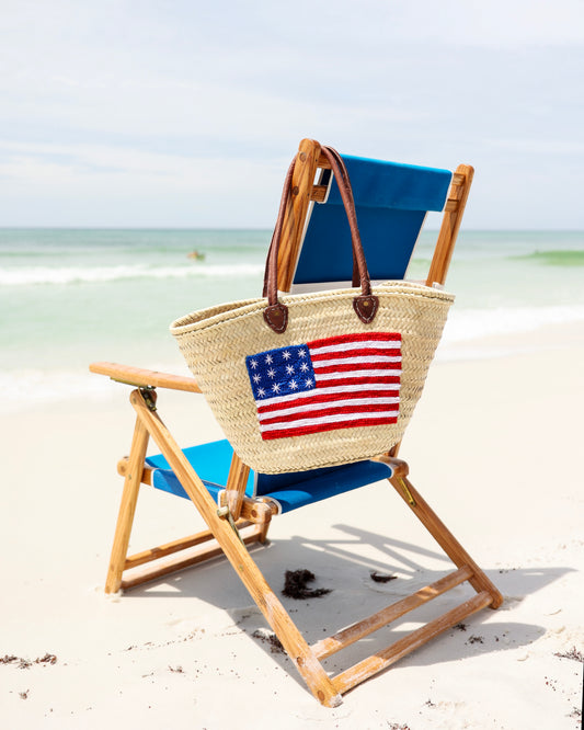 Straw Large American Flag Tote 30A Seaside Florida The Seaside Style