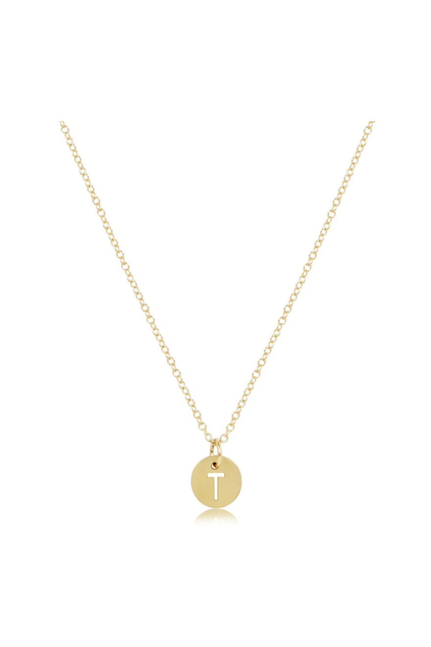 Enewton 16" Necklace Gold - Respect Initial Small Gold Disc