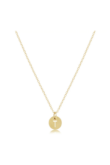 Enewton 16" Necklace Gold - Respect Initial Small Gold Disc