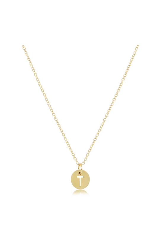 Enewton 16" Necklace Gold - Respect Initial Small Gold Disc