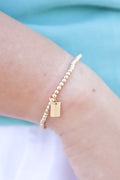 Classic 3mm Gold Bracelet with Seaside Tag