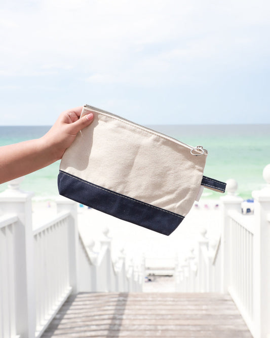 Canvas Seaside Makeup Bag 30a