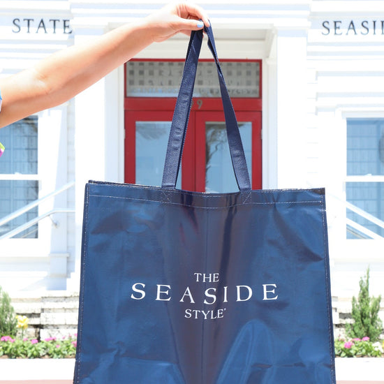 Navy Seaside Reusable Bag