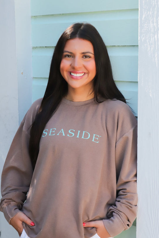 The Seaside Style Espresso Brown Lightweight Sweatshirt Mint