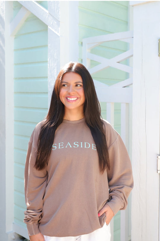 The Seaside Style Espresso Brown Lightweight Sweatshirt Mint