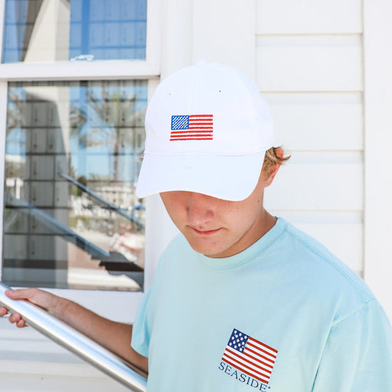 White American Flag Embroidered Hat