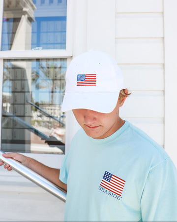 White American Flag Embroidered Hat