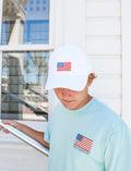 White American Flag Embroidered Hat