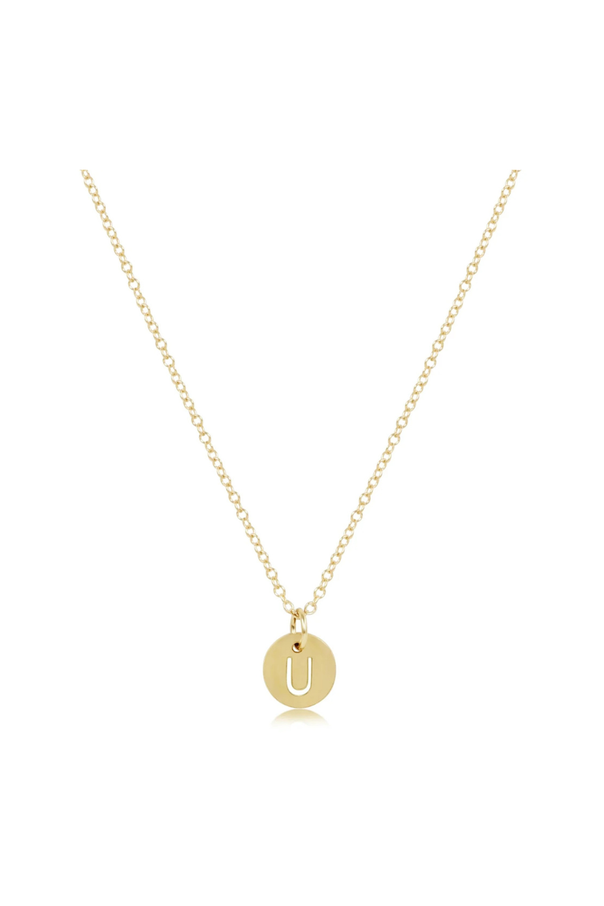 Enewton 16" Necklace Gold - Respect Initial Small Gold Disc