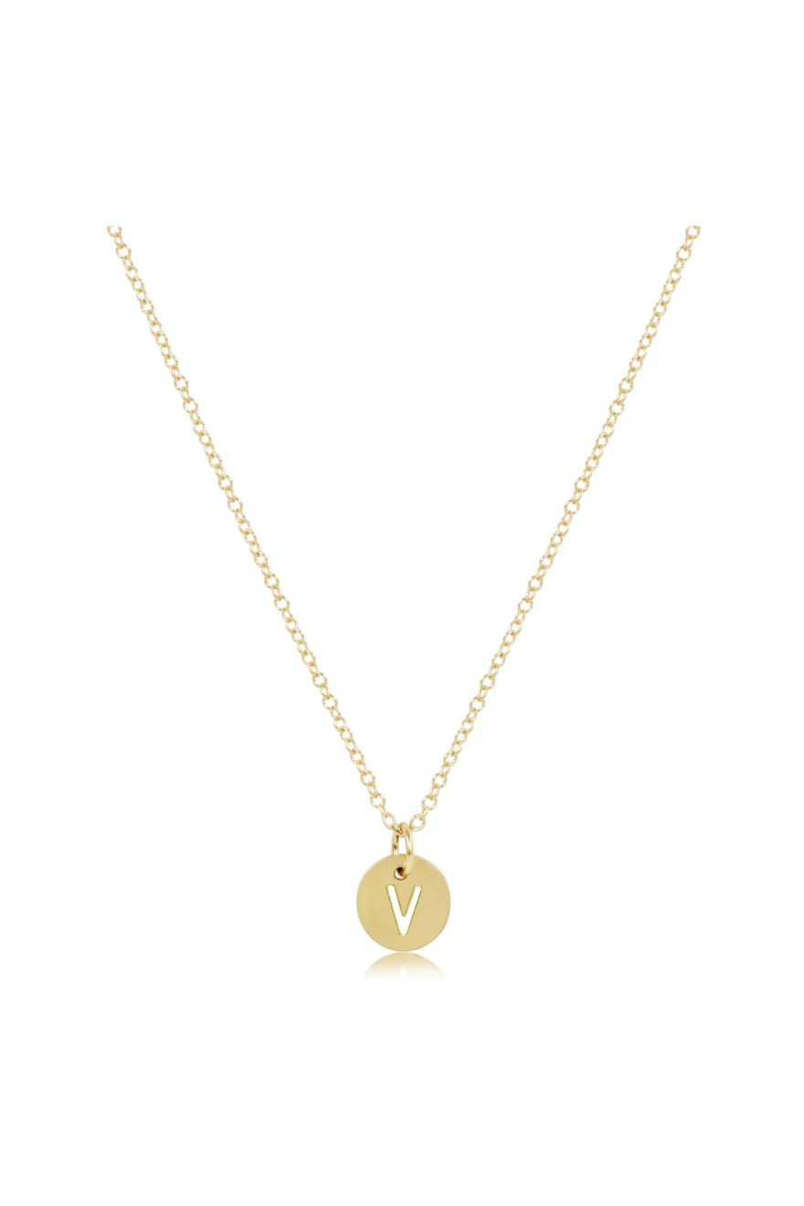 Enewton 16" Necklace Gold - Respect Initial Small Gold Disc