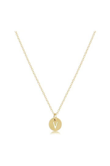 Enewton 16" Necklace Gold - Respect Initial Small Gold Disc