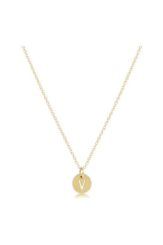 Enewton 16" Necklace Gold - Respect Initial Small Gold Disc