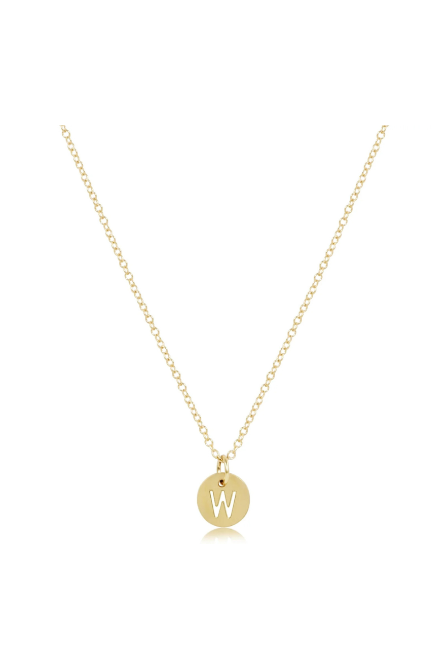 Enewton 16" Necklace Gold - Respect Initial Small Gold Disc