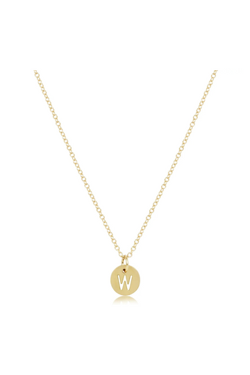 Enewton 16" Necklace Gold - Respect Initial Small Gold Disc