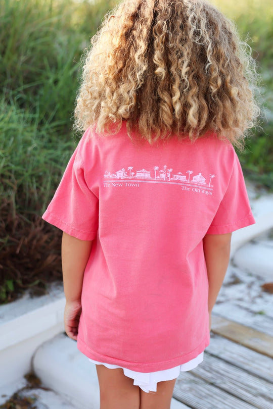 Watermelon Pink Youth Shortsleeve Seaside Tee