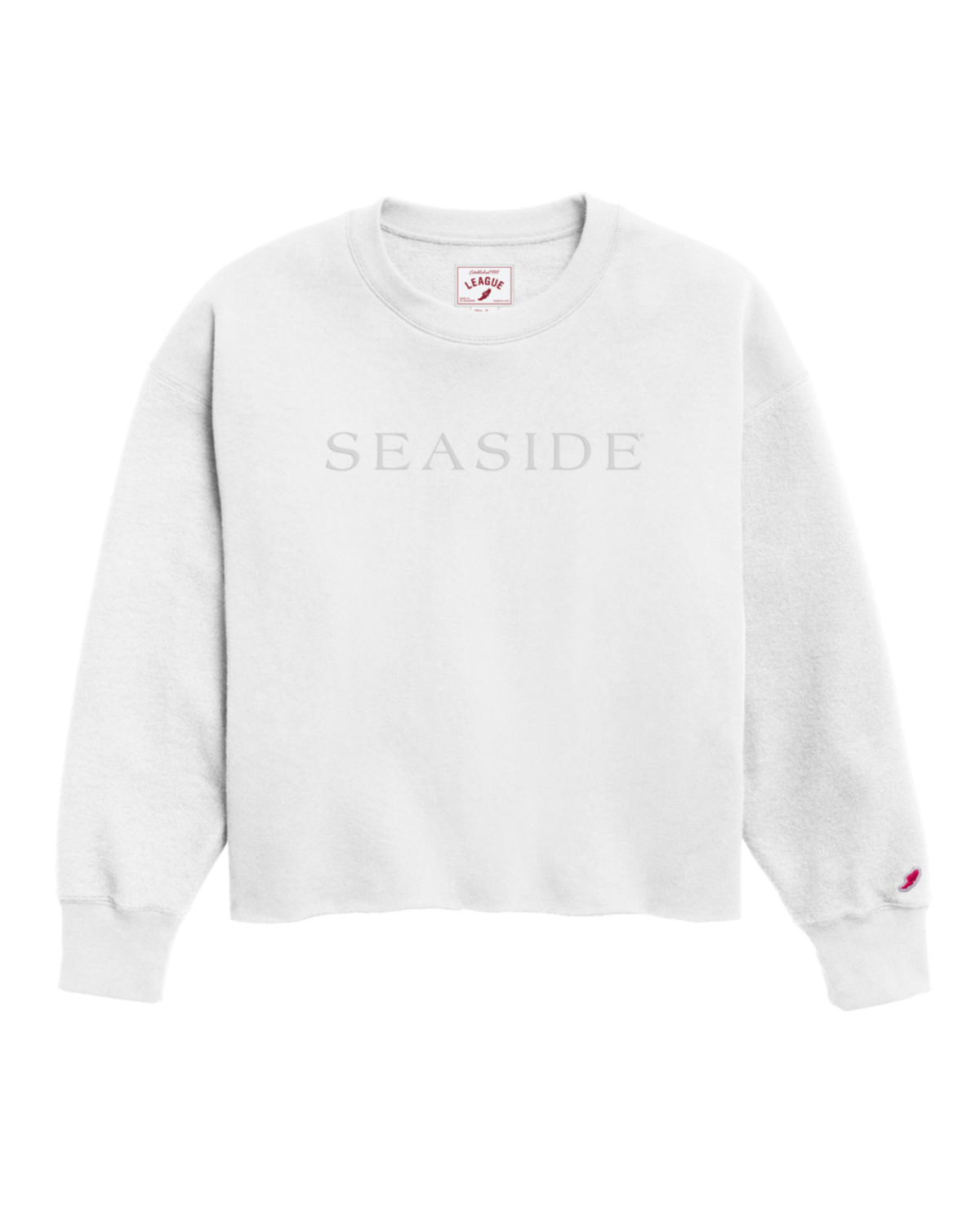 White Seaside Reverse Fleece Midi Sweatshirt