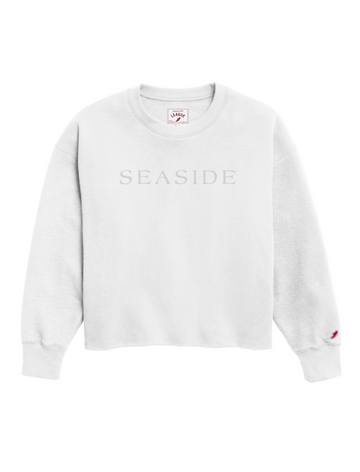 White Seaside Reverse Fleece Midi Sweatshirt