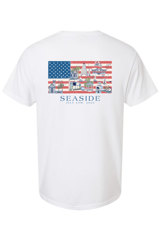 2025 White Seaside Fourth of July Tee