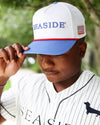 American flag patch on side of Seaside FL snapback hat
