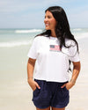 White American Flag Seaside Crop Tee 30A Seaside Florida 