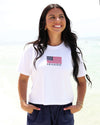 White American Flag Seaside Crop Tee Seaside Florida 30A