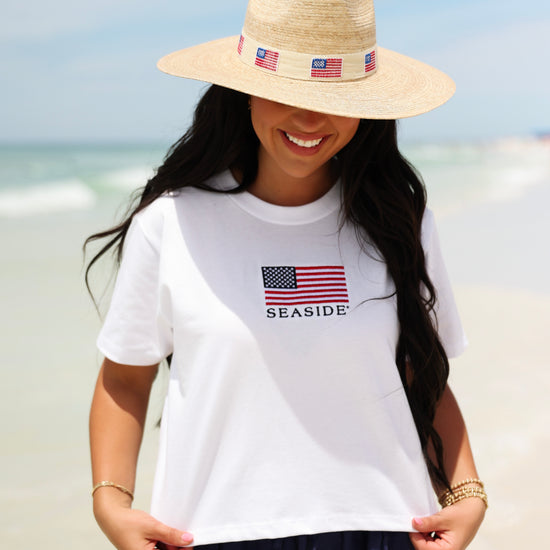 White American Flag Seaside Crop Tee 30A The Seaside Style