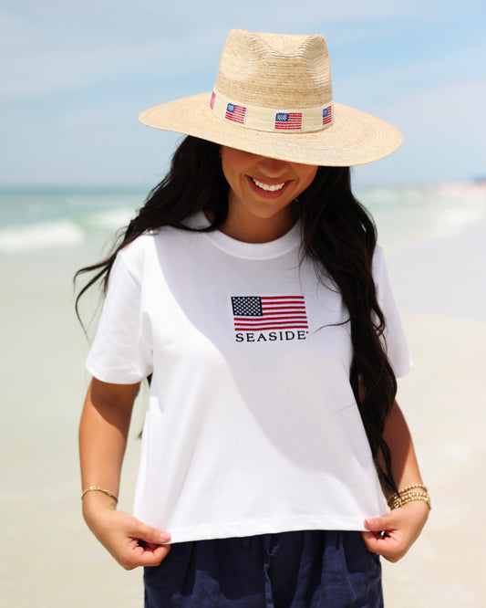 White American Flag Seaside Crop Tee 30A The Seaside Style
