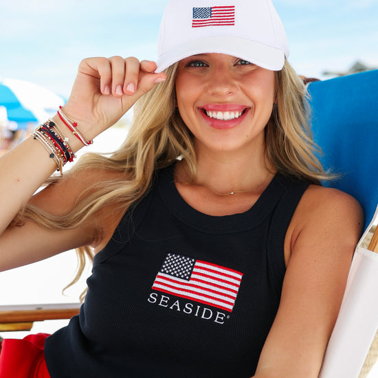 White American Flag Embroidered Hat Seaside Florida 30A The Seaside Style