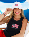 White American Flag Embroidered Hat Seaside Florida 30A The Seaside Style
