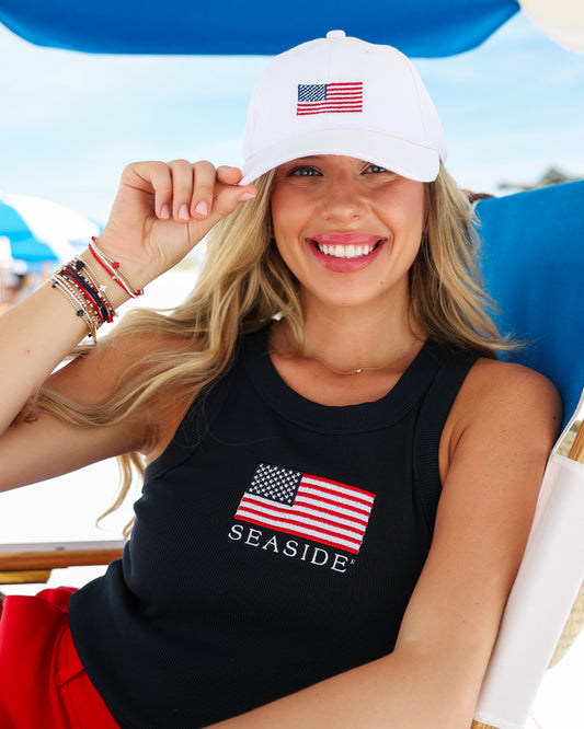 White American Flag Embroidered Hat Seaside Florida 30A The Seaside Style