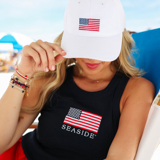 White American Flag Embroidered Hat Seaside Florida 30A The Seaside Style