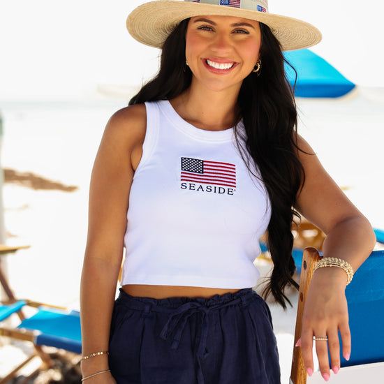 White American Flag Seaside Tank