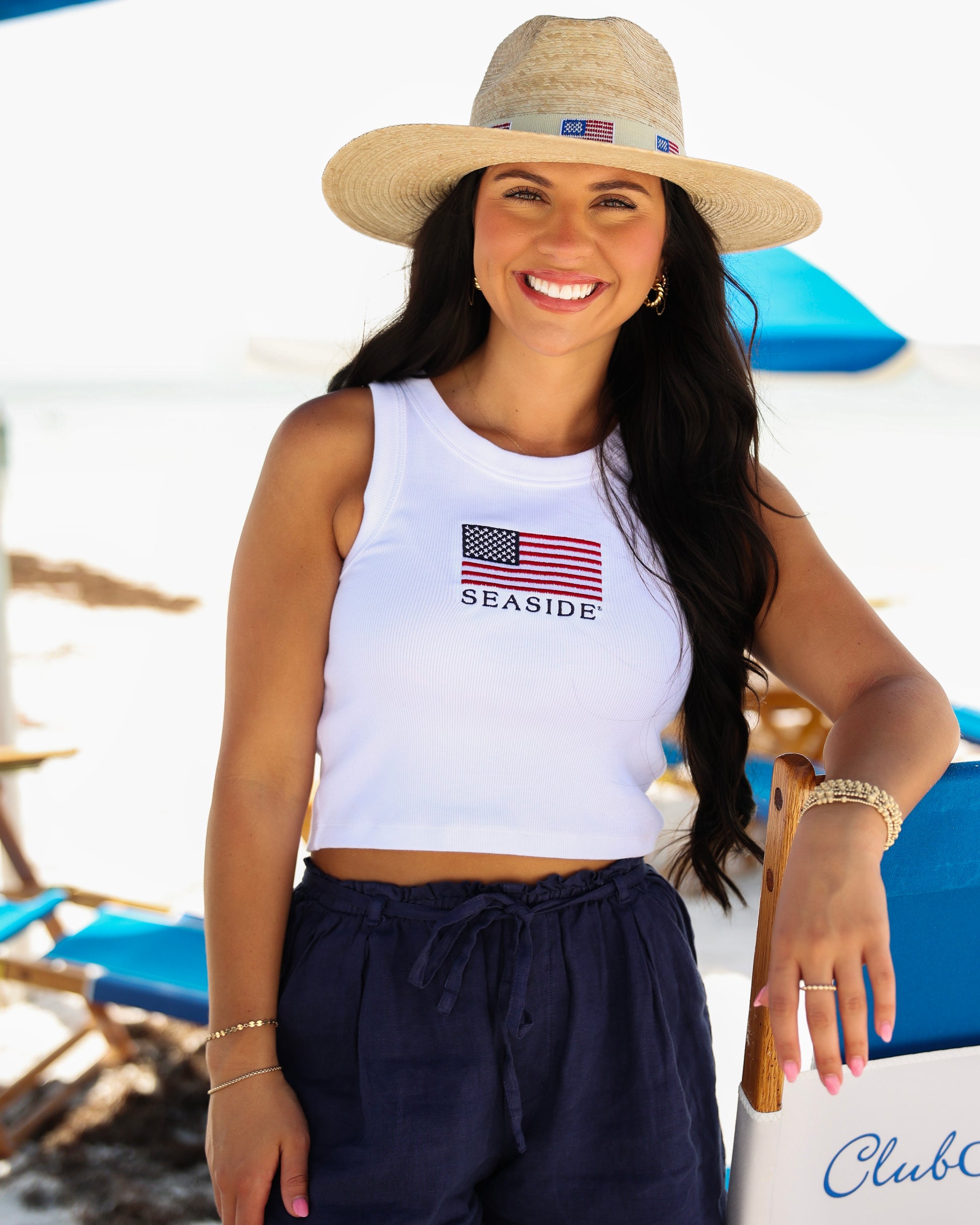 White American Flag Seaside Tank