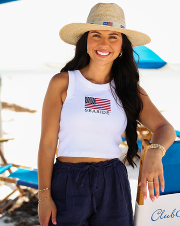 White American Flag Seaside Tank