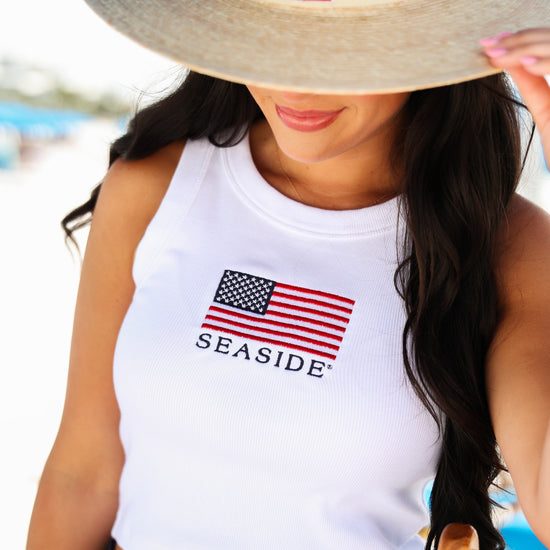 White American Flag Seaside Tank