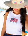 White American Flag Seaside Tank