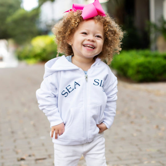 White Baby + Toddler Seaside Zip Hoodie