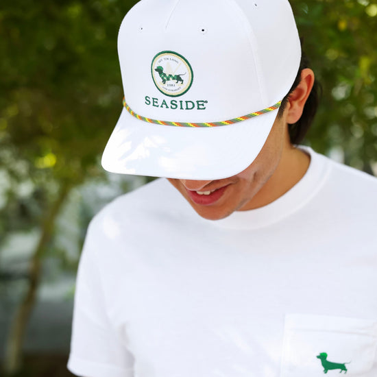 White Bud the Dachshund Seaside Golf Hat the seaside style 30a