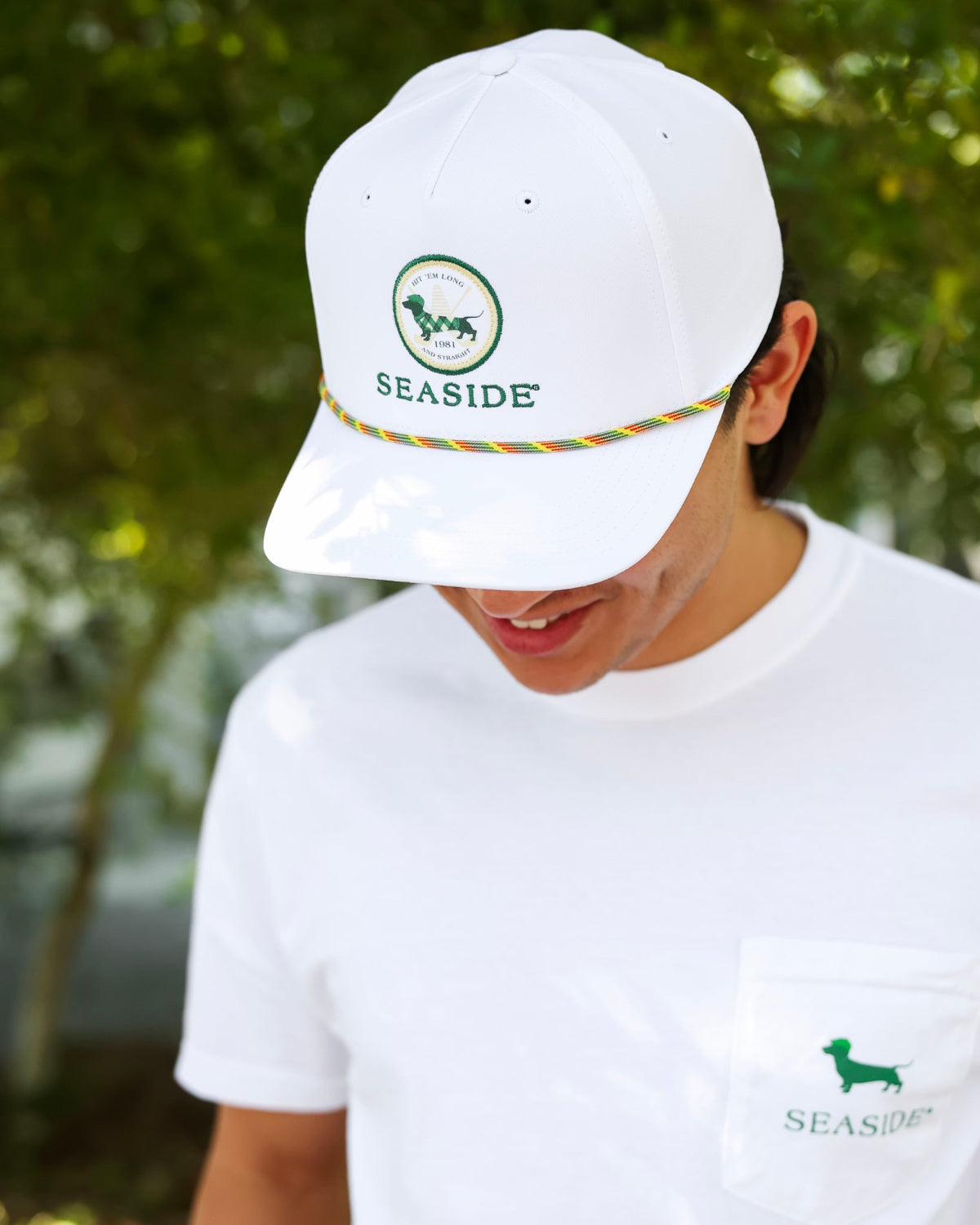 White Bud the Dachshund Seaside Golf Hat the seaside style 30a