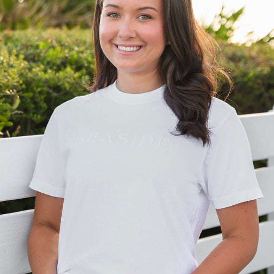 White Cropped Seaside Tee Monochrome