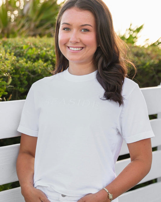 White Cropped Seaside Tee Monochrome