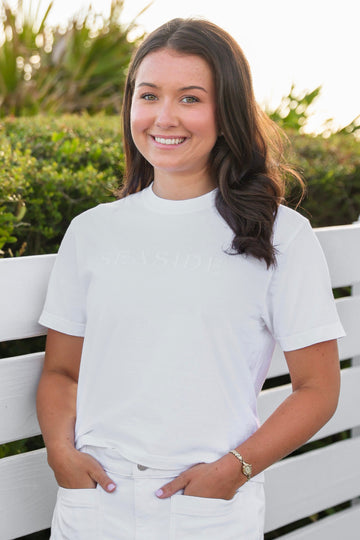 White Cropped Seaside Tee Monochrome